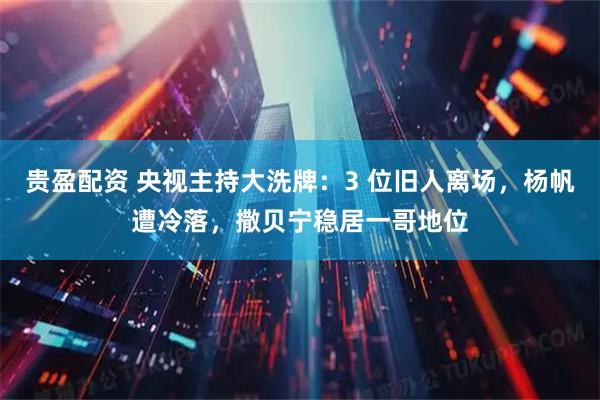 贵盈配资 央视主持大洗牌：3 位旧人离场，杨帆遭冷落，撒贝宁稳居一哥地位